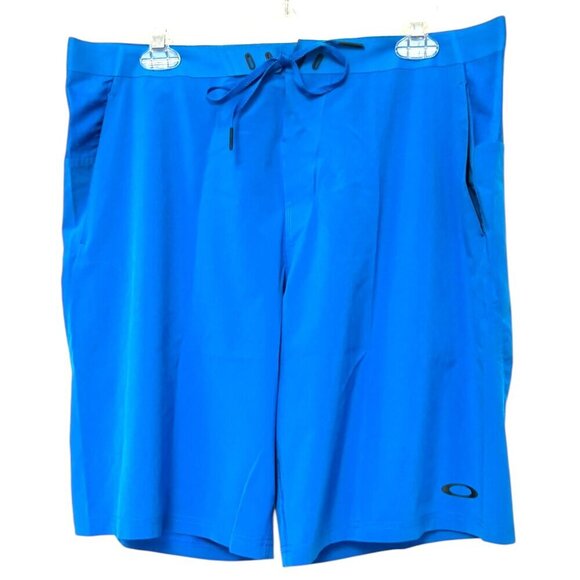 NWOT Oakley Shorts Size 34 Bright Blue Drawstring Pockets Unlined - Picture 1 of 7